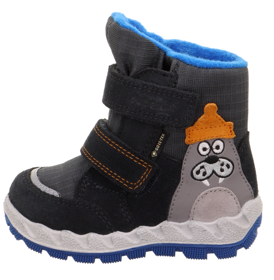 Black and grey SUPERFIT GORE-TEX Stiefel ICEBIRD 6014-20 boots with a Robbe design