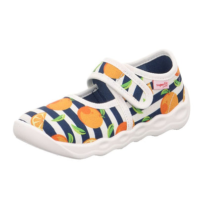 SUPERFIT Hausschuh BUBBLE 6272-90 in white, dark blue, and orange, comfortable and stylish indoor footwear for all-day wear