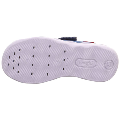 Blue SUPERFIT Hausschuh BUBBLE 6274-80 with astronaut design, comfortable indoor slipper for kids