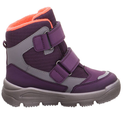 High-performance SUPERFIT GORE-TEX Stiefel MARS 9086-851 in vibrant purple, gray, and orange color scheme, designed for optimal comfort and durability