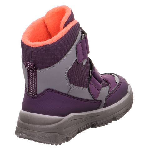 High-performance SUPERFIT GORE-TEX Stiefel MARS 9086-851 in vibrant purple, gray, and orange colors for outdoor activities and hiking