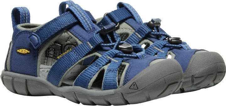 Kid's KEEN Halbsandale SEACAMP II CNX in dark blue and anthracite, perfect for outdoor adventures and water activities