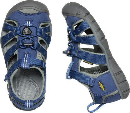 KEEN Halbsandale SEACAMP II CNX - dunkelblau / anthrazit: Strapazierfähige und bequeme Kindersandalen für Outdoor-Abenteuer am Strand oder im Wasser