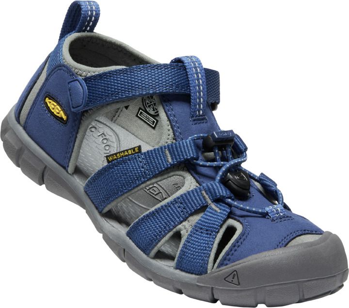 KEEN Halbsandale SEACAMP II CNX - dunkelblau / anthrazit - A dark blue and anthracite sandal with a protective toe cap for outdoor adventures