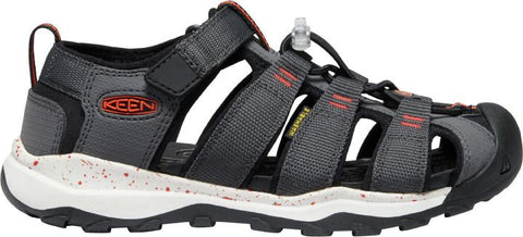 KEEN Halbsandale NEWPORT NEO H2 - anthrazit / rot alt=Men's KEEN Halbsandale NEWPORT NEO H2 in anthrazit and rot, a comfortable and durable outdoor sandal for hiking and water activities