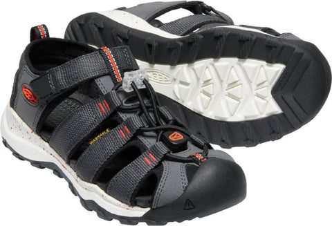 KEEN Halbsandale NEWPORT NEO H2 - anthrazit / rot: A durable and comfortable outdoor sandal in a stylish anthracite and red color combination