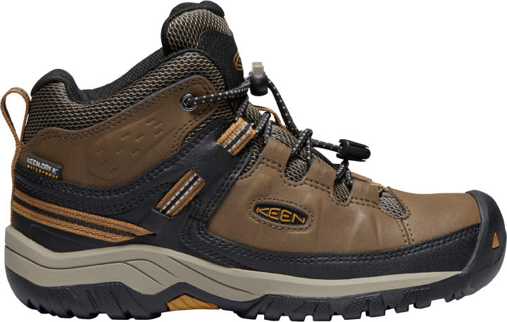 High-performance KEEN WP TEX Knöchelschuh TARGHEE MID in brown and black with rugged sole