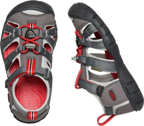 KEEN Halbsandale SEACAMP II CNX - grau / rot - Top view of lightweight and water-friendly summer sandal