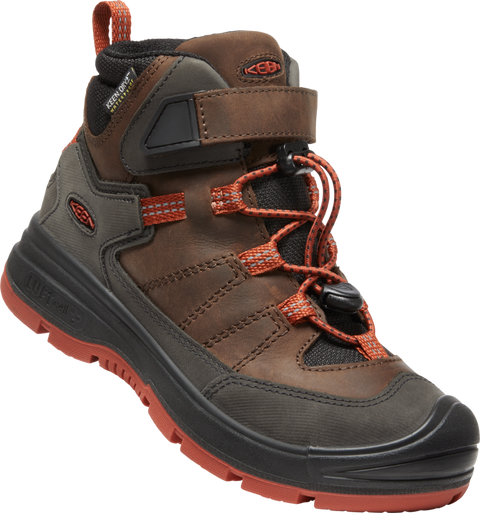 KEEN DRY TEX Knöchelschuh REDWOOD MID WP - kaffee - karminrot waterproof ankle shoe in coffee and crimson red