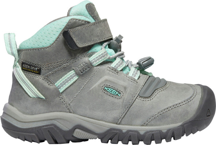 KEEN DRY TEX Knöchelschuh RIDGE FLEX MID WP - grau - mint waterproof ankle shoe in grey and mint color with flexible sole