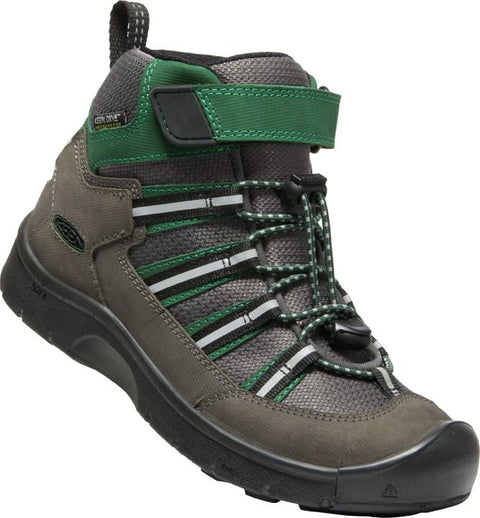 KEEN WP TEX Knöchelschuh HIKEPORT 2 SPORT MID in dark grey and green, a sturdy and waterproof hiking shoe designed for outdoor activities