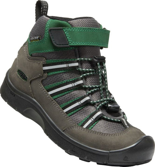 KEEN WP TEX Knöchelschuh HIKEPORT 2 SPORT MID in dark grey and green, a sturdy and waterproof hiking shoe designed for outdoor activities
