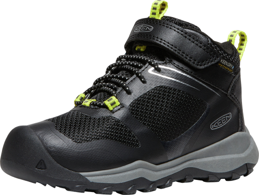 KEEN DRY TEX Knöchelschuh WANDURO MID WP in schwarz und gelb für Wanderungen auf anspruchsvollem Gelände 