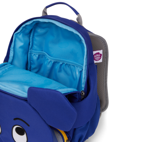 AFFENZAHN Rucksack GROSSER FREUND - WDR SENDUNG MIT DER MAUS - ELEFANT: A brightly colored and whimsical elephant-themed backpack designed for children, featuring adjustable straps and multiple pockets for storing school supplies and personal items