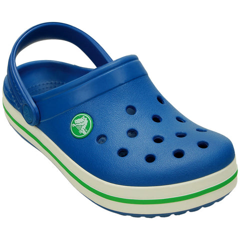 Colorful CROCS CROCBAND KIDS sandals in ultramarine and green for children