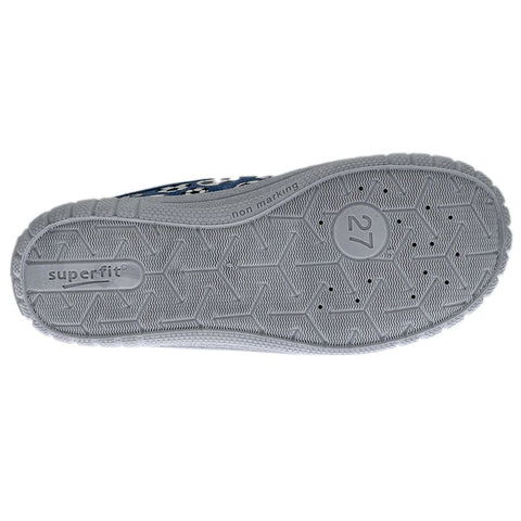 Comfortable blue and grey SUPERFIT Hausschuh BILL 279-840 with football design