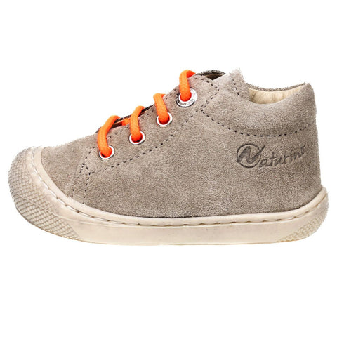 NATURINO Halbschuh COCOON - taupe - neonorange for active kids playing soccer