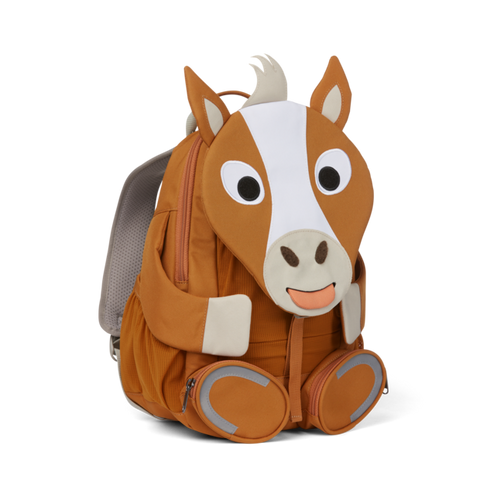 Kinderrucksack in Form eines niedlichen Pferdes mit bunten Details