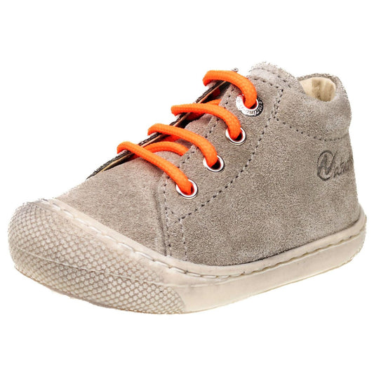 NATURINO Halbschuh COCOON in taupe and neonorange, a stylish and comfortable shoe for kids