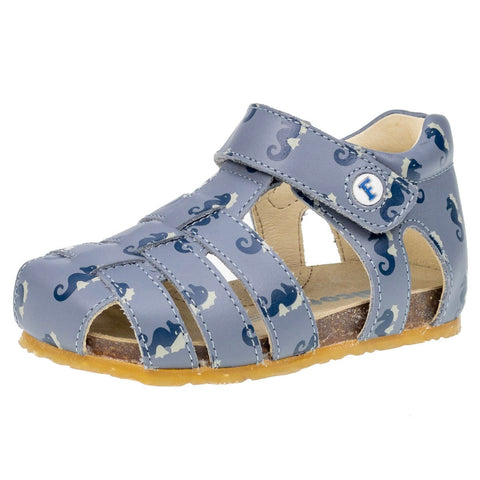 NATURINO Halbsandale ALBY - celeste - Seepferdchen