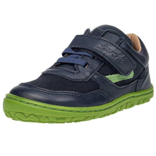 LURCHI Barfuß Halbschuh NASTRO 50020-02 in dark blue and green, a comfortable and stylish shoe for kids