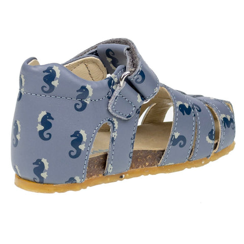 Blue NATURINO Halbsandale ALBY with seahorse design, perfect for summer