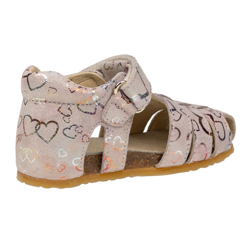 NATURINO puderrosa Halbsandale ALBY with heart design, perfect for summer days