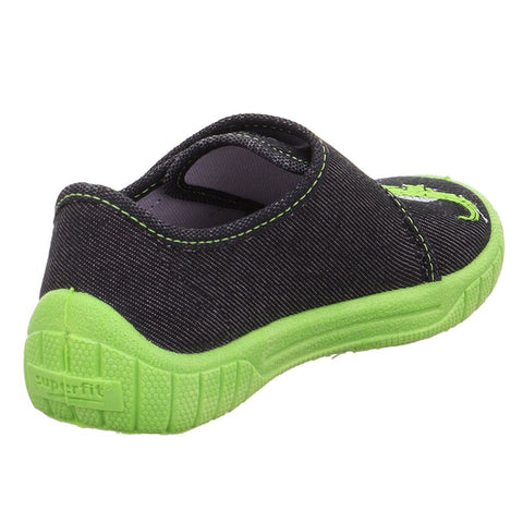 Black SUPERFIT Hausschuh BILL 278-003 featuring a fun dinosaur design
