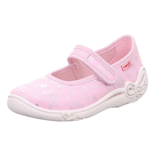 Comfortable SUPERFIT Hausschuh BELINDA 287-552 in pink and silver colors, perfect for indoor use