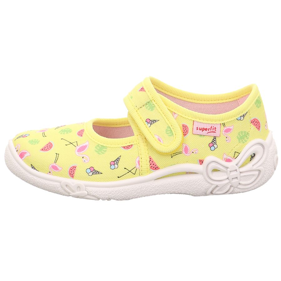 Yellow SUPERFIT Hausschuh BELINDA 288-602 featuring a flamingo and ice design