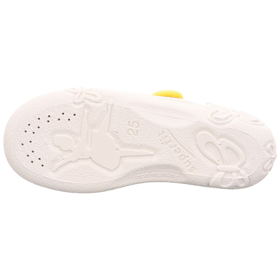 A comfortable and stylish yellow slipper with a flamingo and ice design