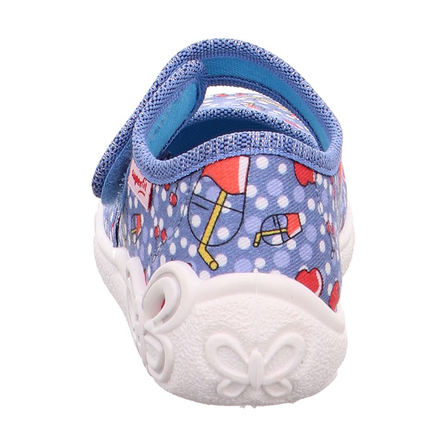 Comfortable and stylish SUPERFIT Hausschuh BELINDA 288-802 in blue with cherry design