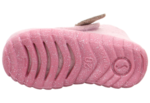 Comfortable and cozy SUPERFIT Hausschuh HAPPY 295-552 rosa featuring an adorable Elch design