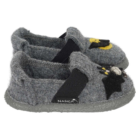 Grey NANGA Hausschuh 19-0396 64 with cute bat design, cozy and comfortable slipper for indoor use
