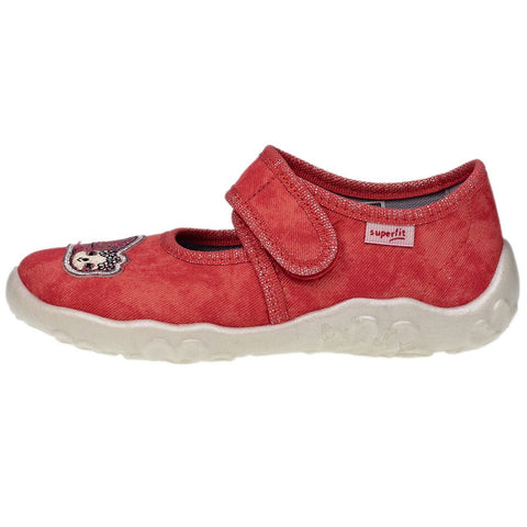 Comfortable and stylish SUPERFIT Hausschuh BONNY 280-500 in koralle (coral) featuring a cute Faultier (sloth) design