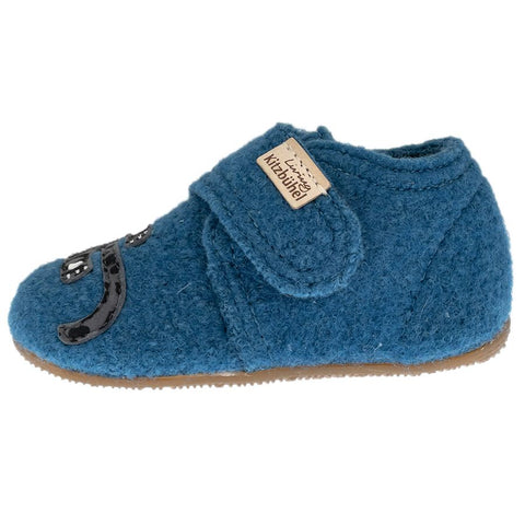 Close-up of LIVING KITZBÜHEL Hausschuh 4012-542 - petrol - Tiger