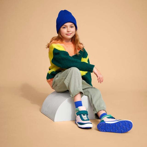 SFOLI TEX Knöchelschuh TREKKI shoes in pink and petrol with adjustable strap