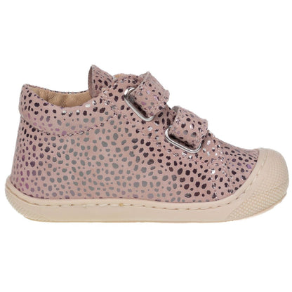  Stylish and comfortable roségold leopard print half shoe for kids 