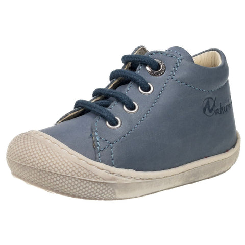 NATURINO Halbschuh COCOON in celeste color, featuring lace-up design for stylish and comfortable wear