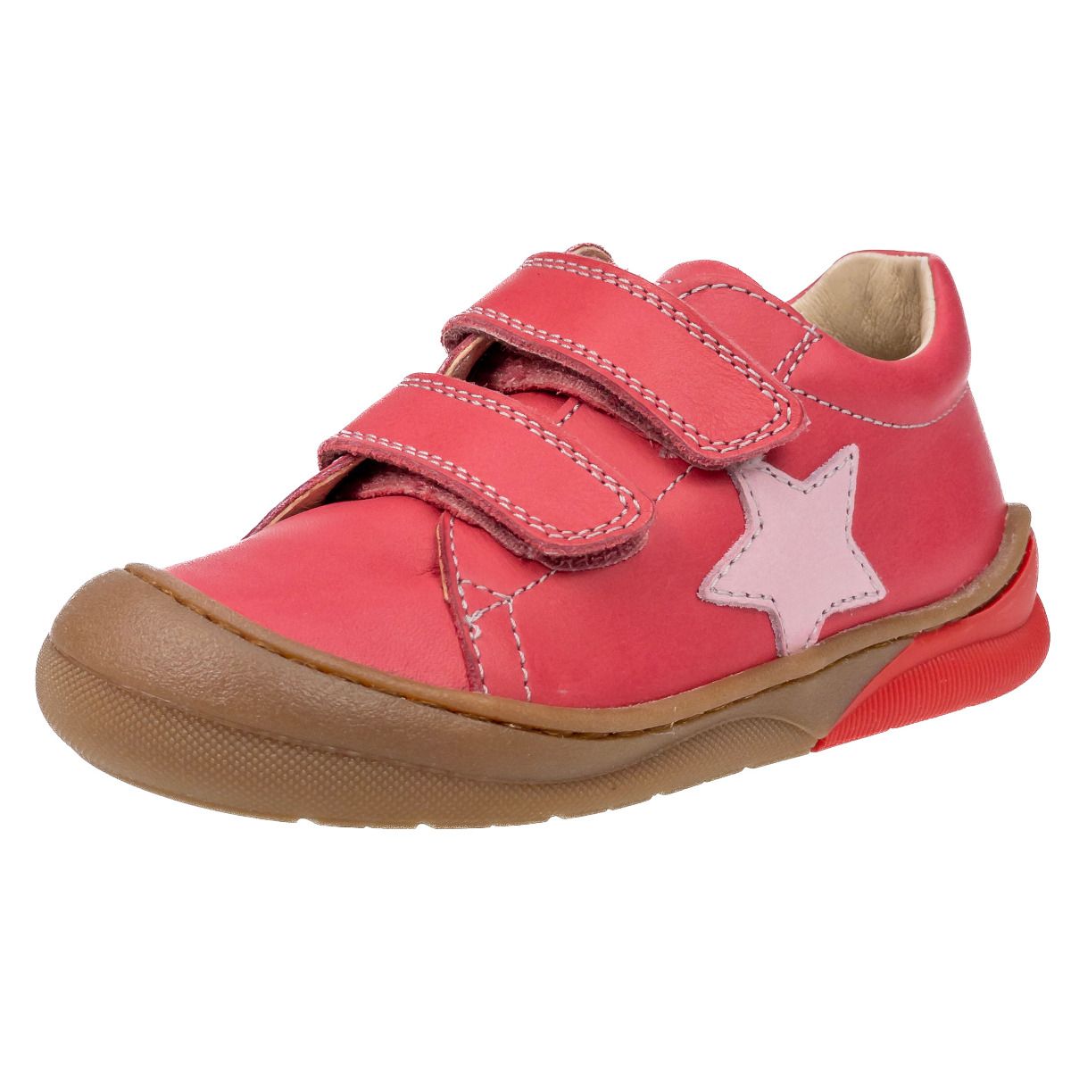 Adorable NATURINO Halbschuh BABE in himbeere color with cute star design