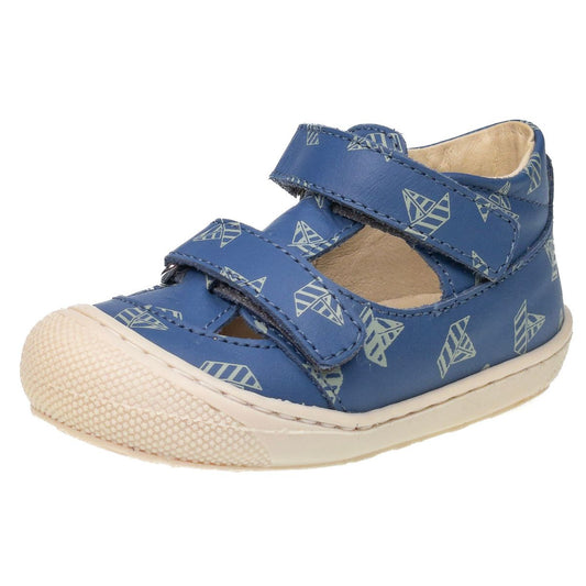NATURINO Halbsandale PUFFY in blue with cute ship design for kids