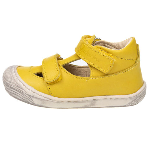 Yellow NATURINO PUFFY half sandal with adjustable straps