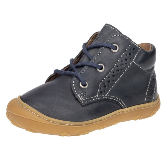 RICOSTA Knöchelschuh KELLY - dunkelblau - Lyralochung, a dark blue ankle shoe with intricate Lyra punching design