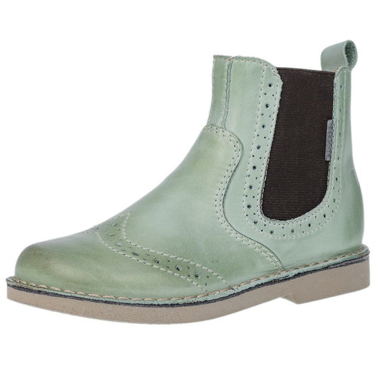 RICOSTA Stiefelette DALLAS - mint shown from the front, with laces and a sturdy sole