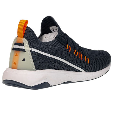 A sturdy and stylish navy and orange VIKING Halbschuh ENGVIK, perfect for outdoor adventures