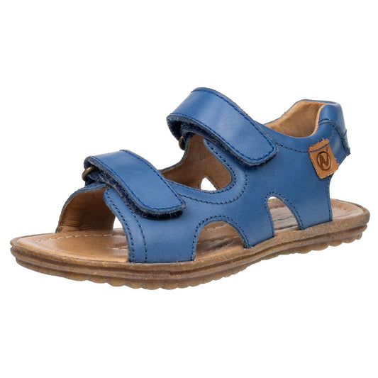 NATURINO Sandale SKY - azur for girls with comfortable leather straps and floral accents