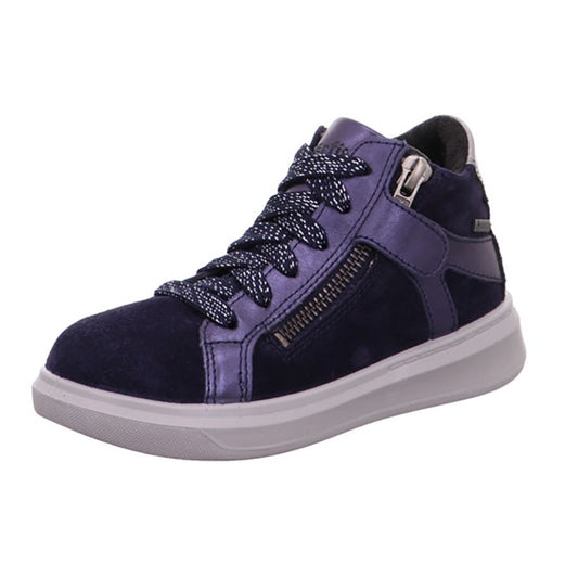 Dark blue SUPERFIT GORE-TEX ankle shoe with model number 6451-801, perfect for outdoor activities and keeping your feet dry and comfortable