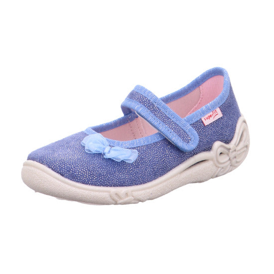 eisblau Glitzer SUPERFIT Hausschuh BELINDA 287-80, a stylish and comfortable slipper