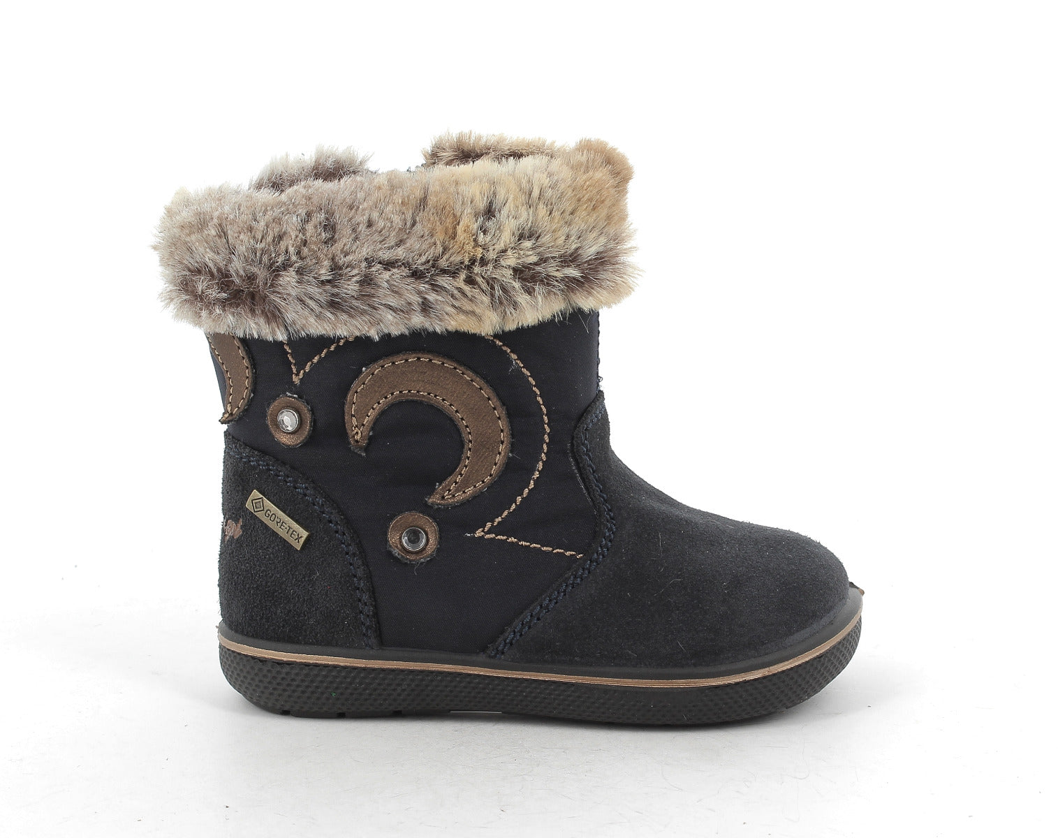 High-quality navy and brown GORE-TEX boots for children