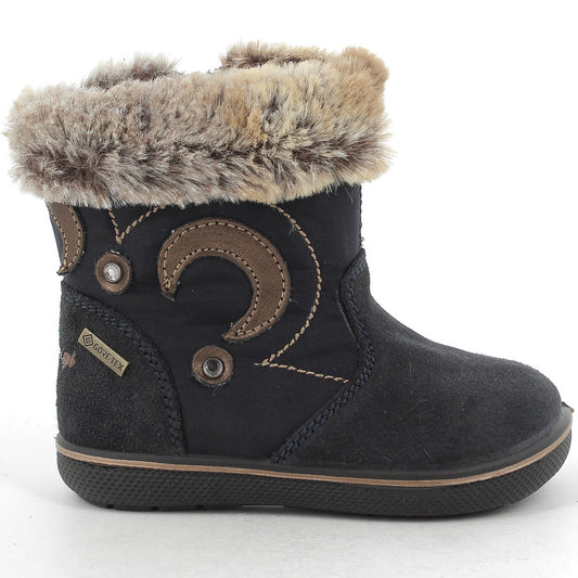High-quality navy and brown GORE-TEX boots for children